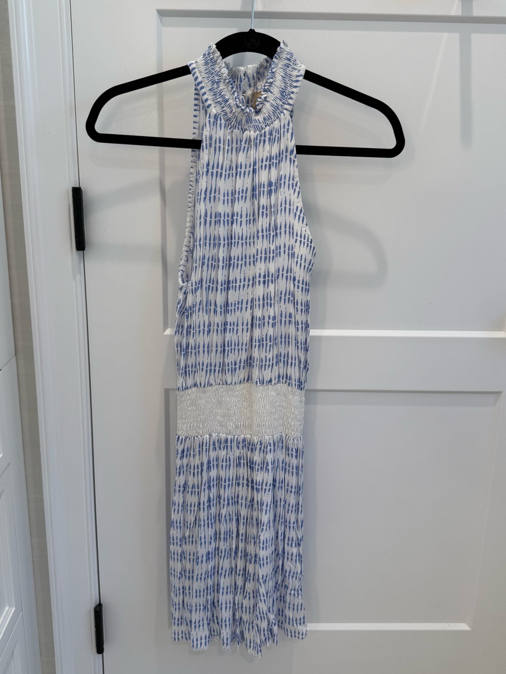 Skemo Blue and White Halter Dress
